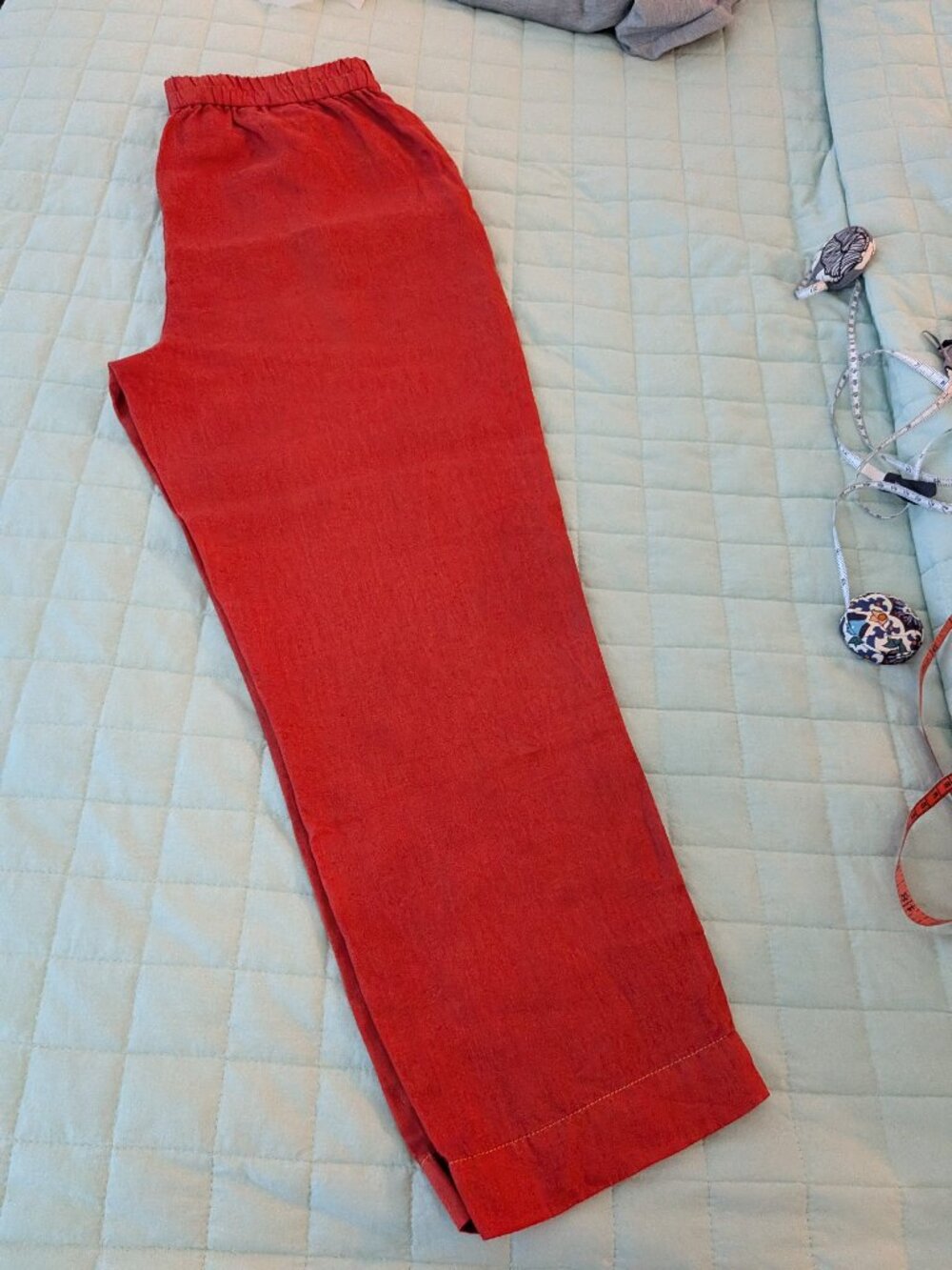 Excellent Condition Rust Orange Sisley Size IT44/US8 100% linen pants
